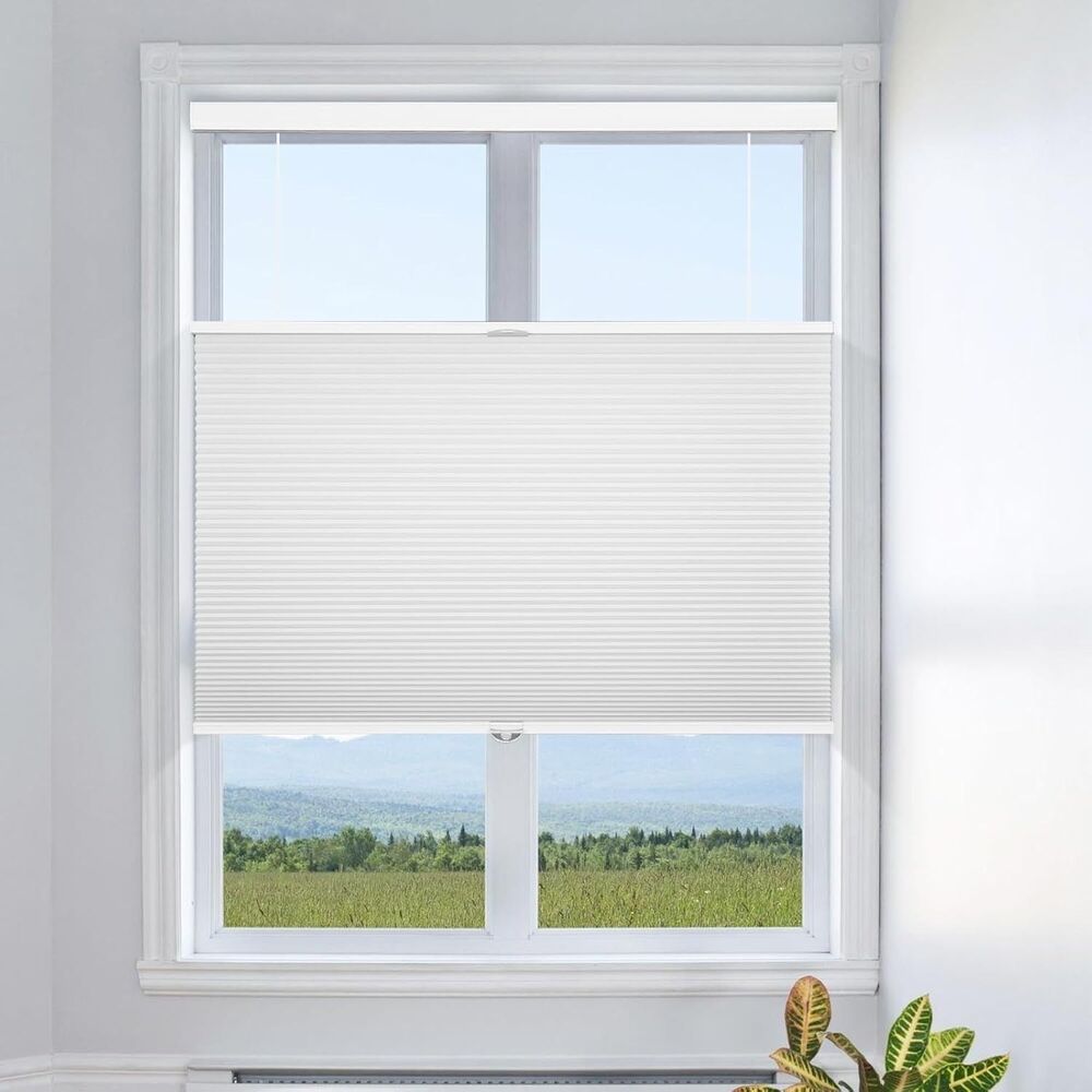 Grandekor Top Down Bottom Up Cellular Shades Cordless, 35" W x 64" H, White